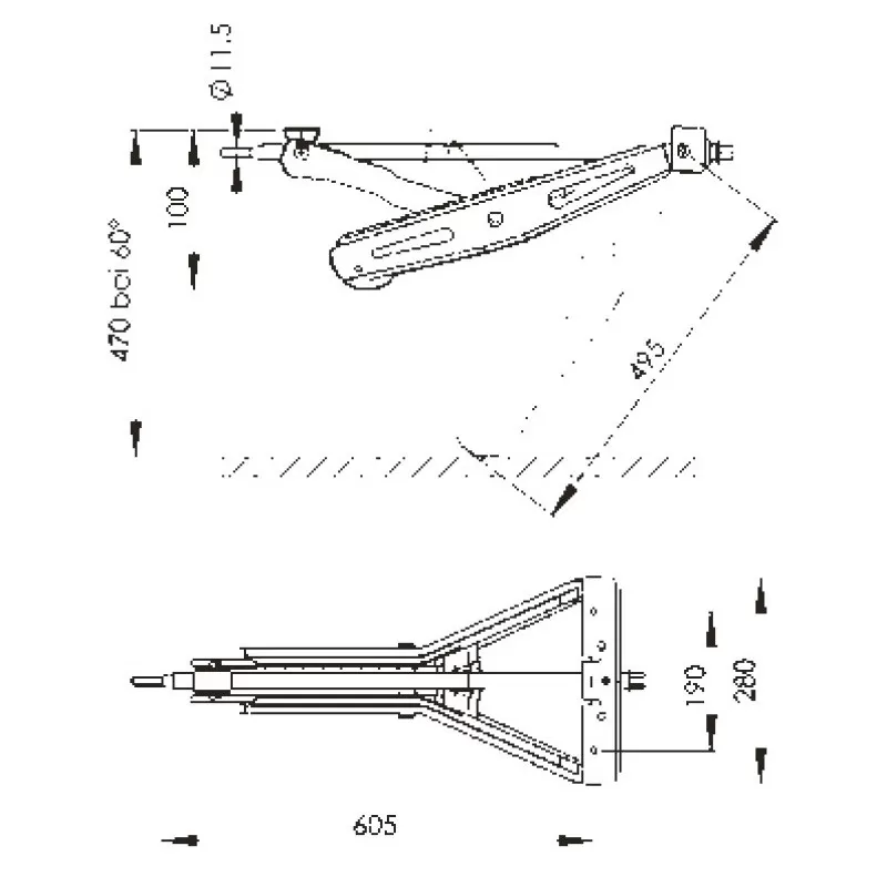 AL-KO Vérin 495 Mm - 1000 Kg 2 AL-KO Vérin 495 Mm - 1000 Kg – Image 2