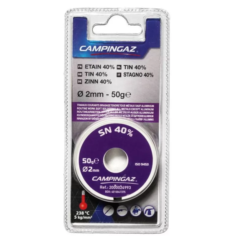 CAMPINGAZ Fil D'étain 99.3% - ø 2 Mm - 120 G 1 CAMPINGAZ Fil D'étain 99.3% - ø 2 Mm - 120 G