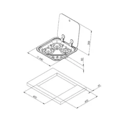 CAN Réchaud 3 Feux Rectangle | FC1347 -Fiamma Soldes can hoodiny 3 feux rectangle 2