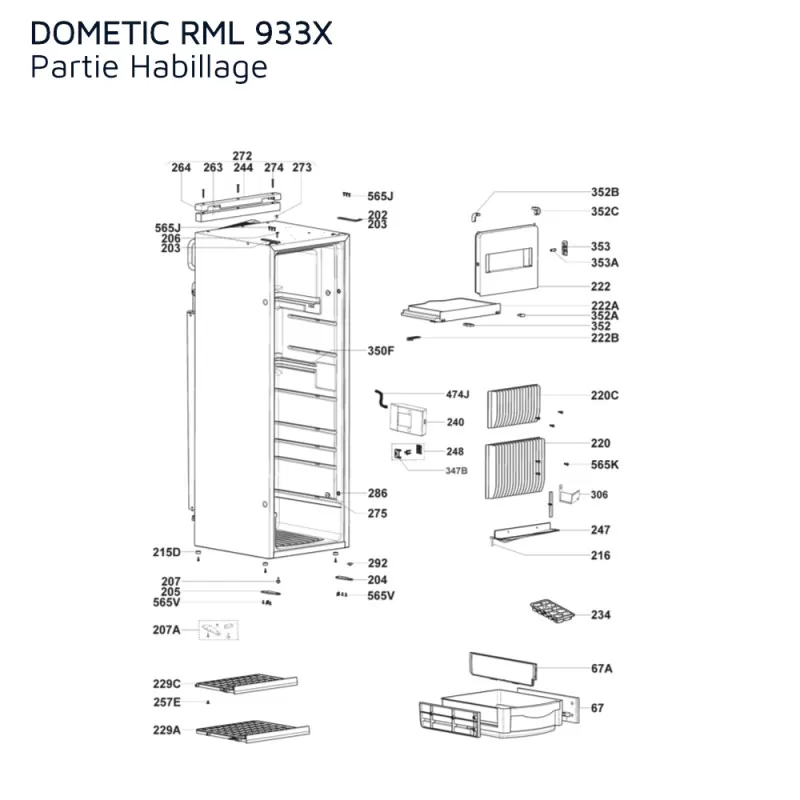 DOMETIC Pièces Détachées RML933X 1 DOMETIC Pièces Détachées RML933X