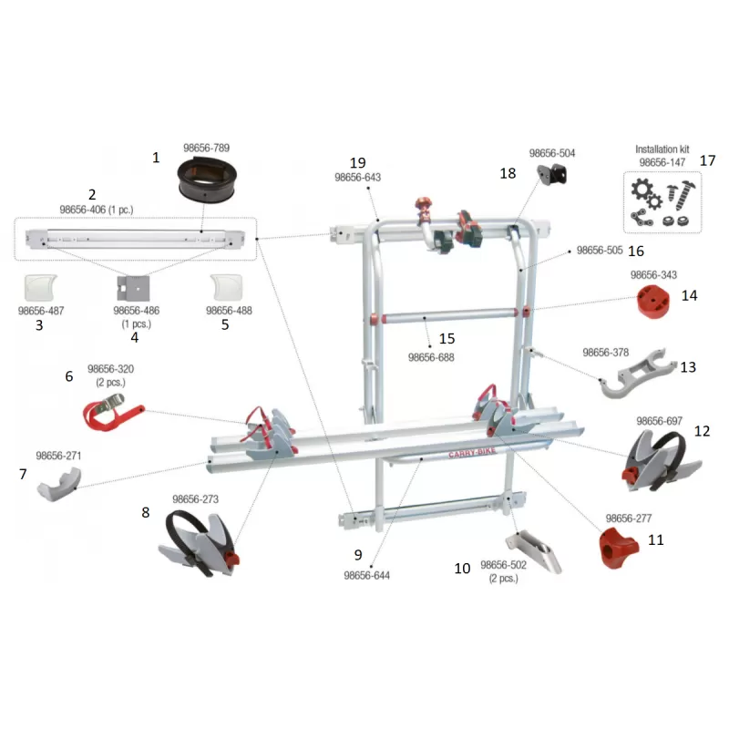 FIAMMA Pièces Détachées Carry-Bike 200 DJ Ducato 1 FIAMMA Pièces Détachées Carry-Bike 200 DJ Ducato