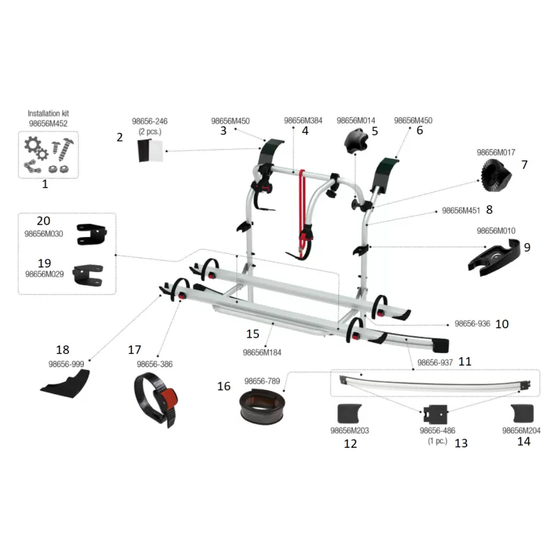 FIAMMA Pièces Détachées Carry-Bike FORD Custom 1 FIAMMA Pièces Détachées Carry-Bike FORD Custom