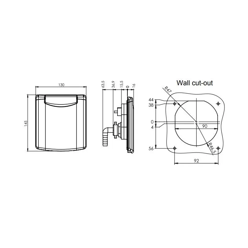 ABL Sortie D'eau Carrosserie 130 X 145 Mm 2 ABL Sortie D'eau Carrosserie 130 X 145 Mm – Image 2