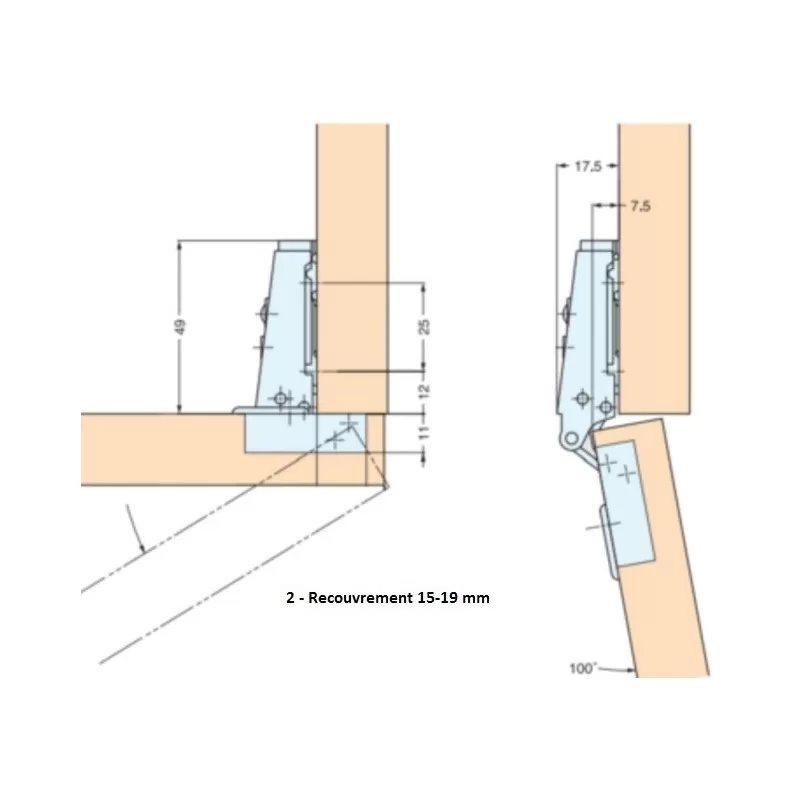 OSCULATI Charnière Invisible Inox 94 X 54 Mm 3 OSCULATI Charnière Invisible Inox 94 X 54 Mm – Image 3