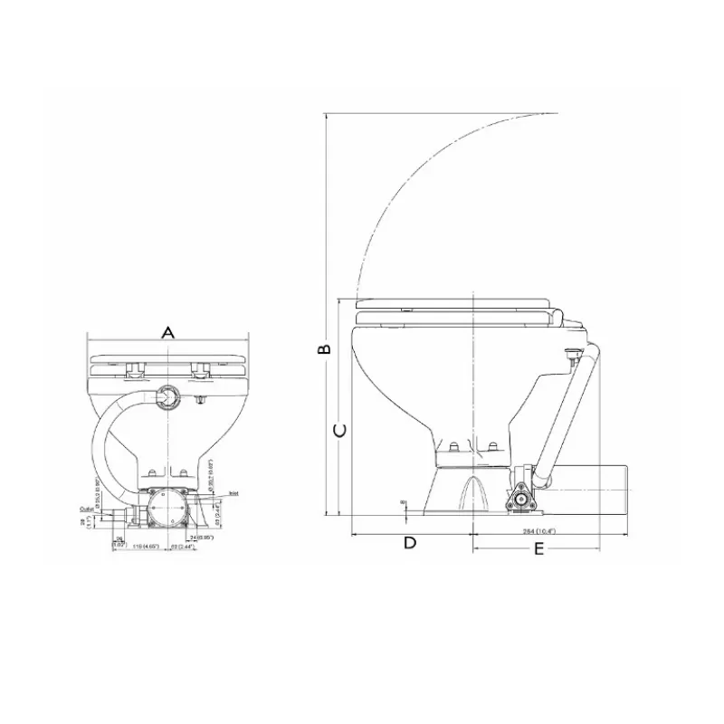 OSCULATI WC Electrique 12 V Evolution Space Saver 3 OSCULATI WC Electrique 12 V Evolution Space Saver – Image 3